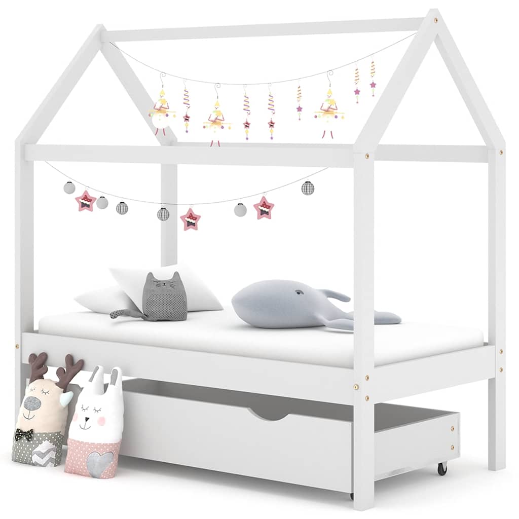 Lit cabane avec tiroir - Le Nuage / Blanc