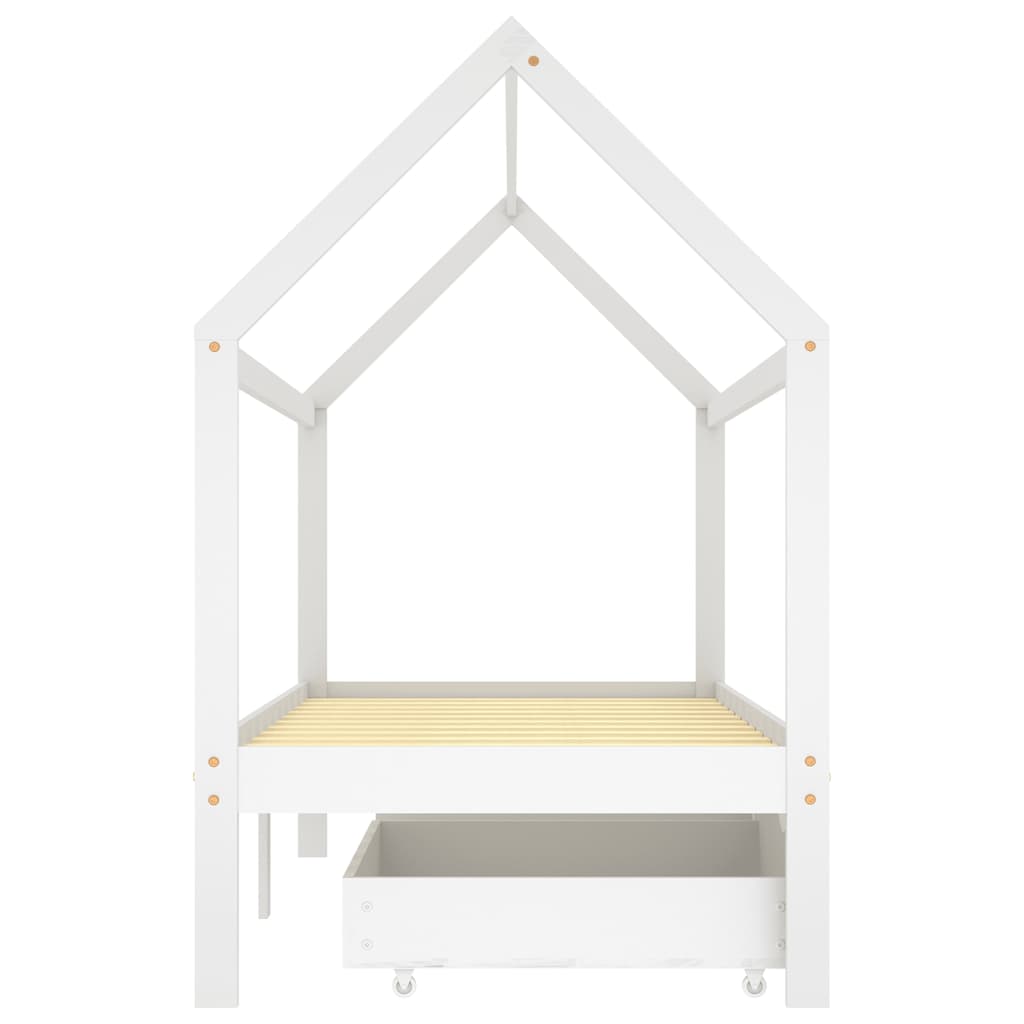 Lit cabane avec double tiroir - Rêverie / Blanc