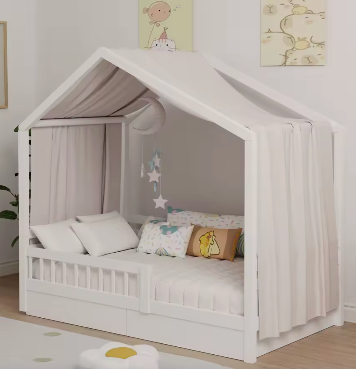 Toile de lit cabane