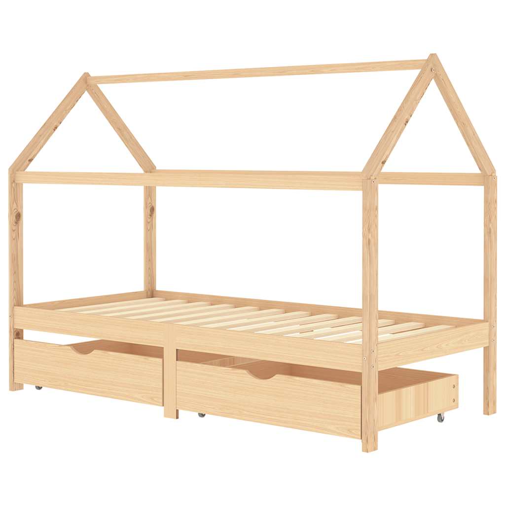 Lit cabane avec double tiroir - Rêverie / Bois