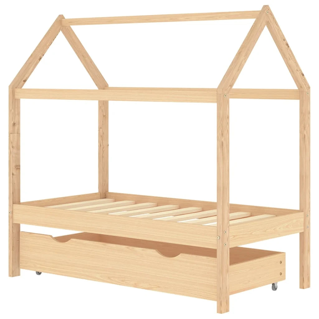 Lit cabane avec tiroir - Le Nuage / Bois