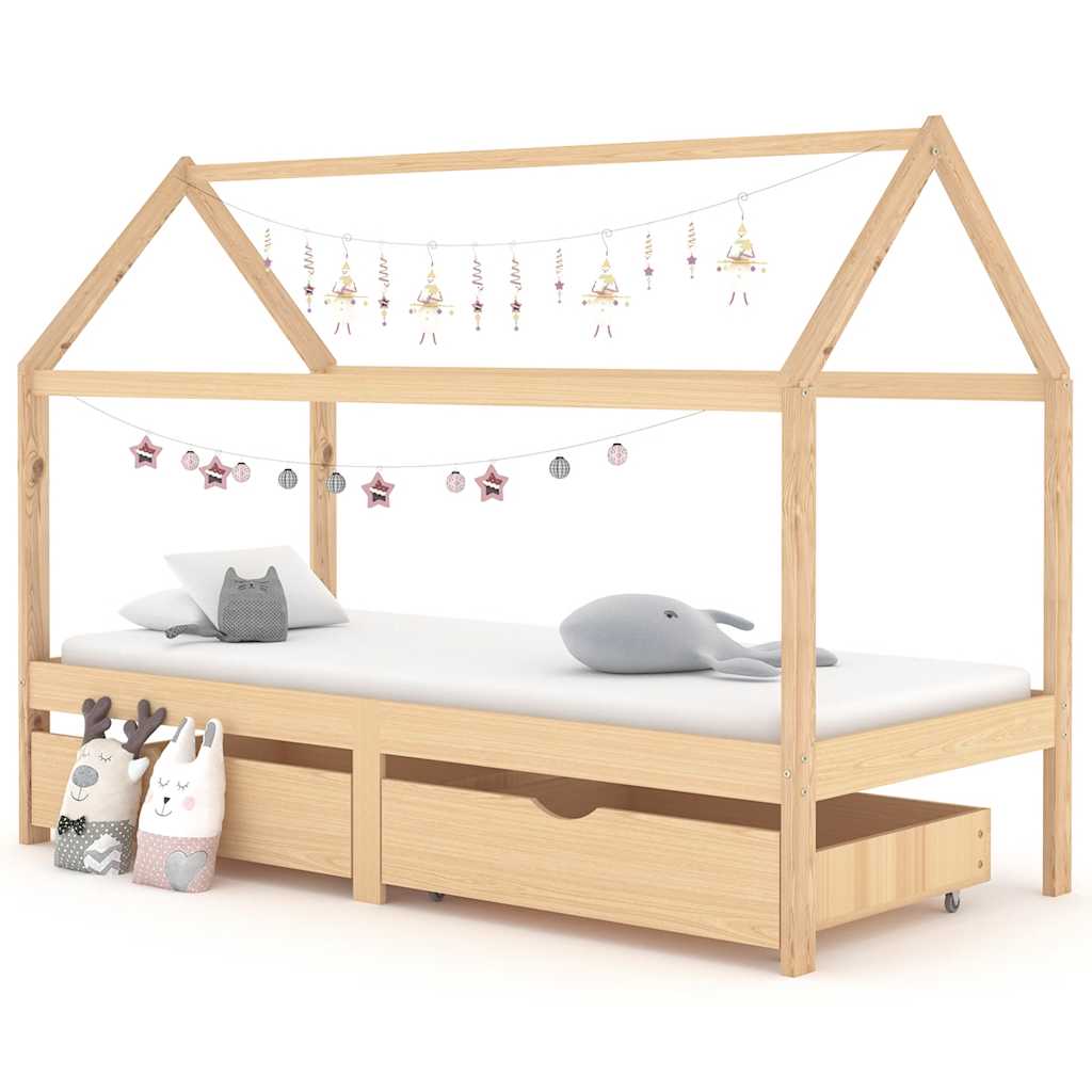 Lit cabane avec double tiroir - Rêverie / Bois