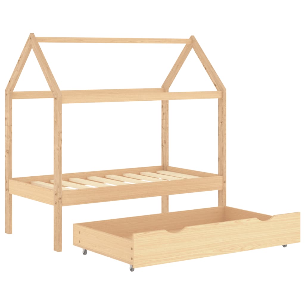 Lit cabane avec tiroir - Le Nuage / Bois